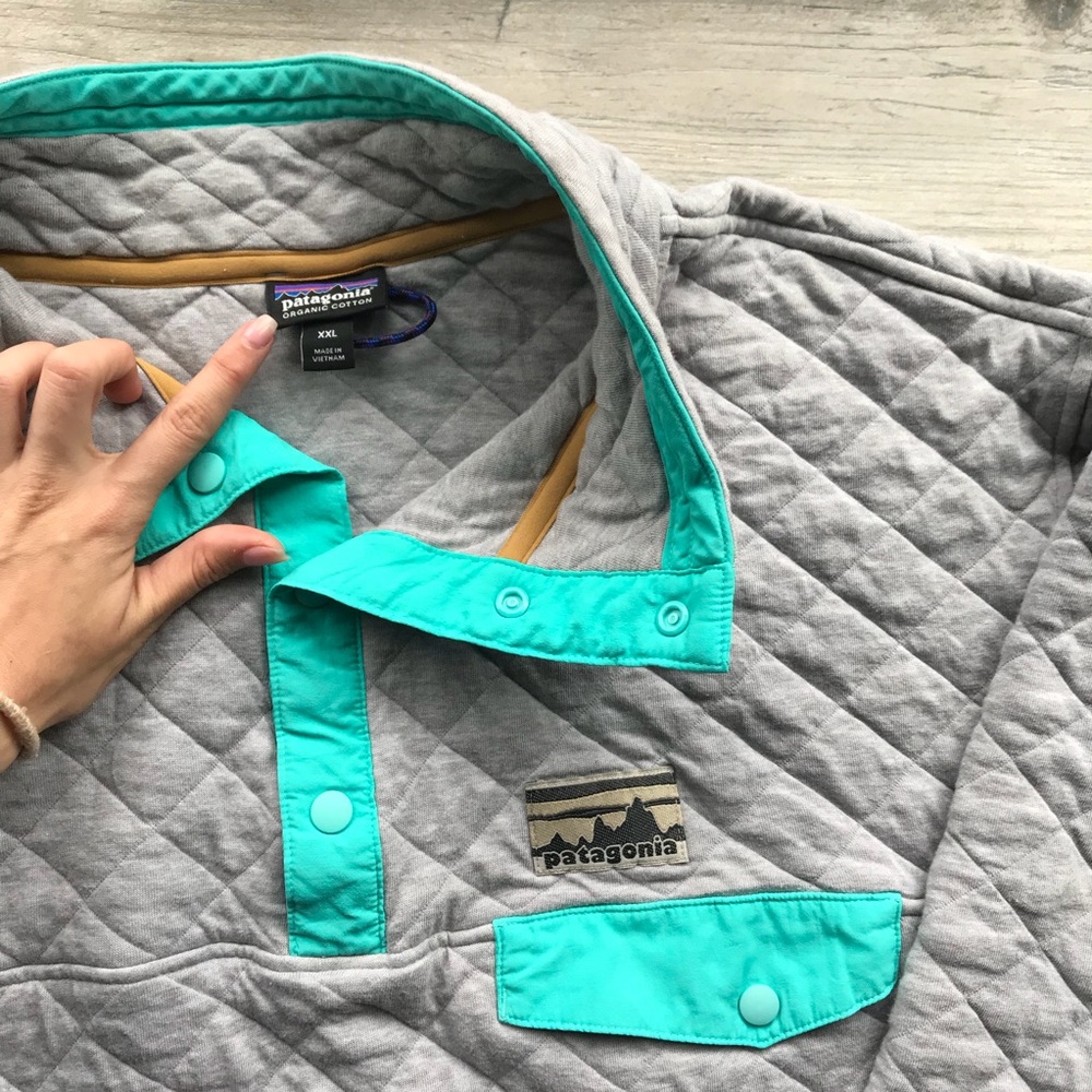 Rare Patagonia Retro Cotton Quilted Snap T - Picture 4 of 6